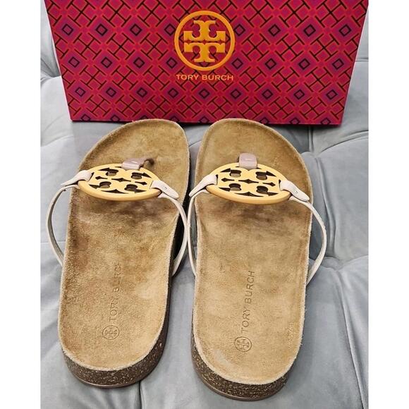 Tory Burch Miller Cloud Leather Sandals Womens Shoes 13 New - Picture 9 of 16